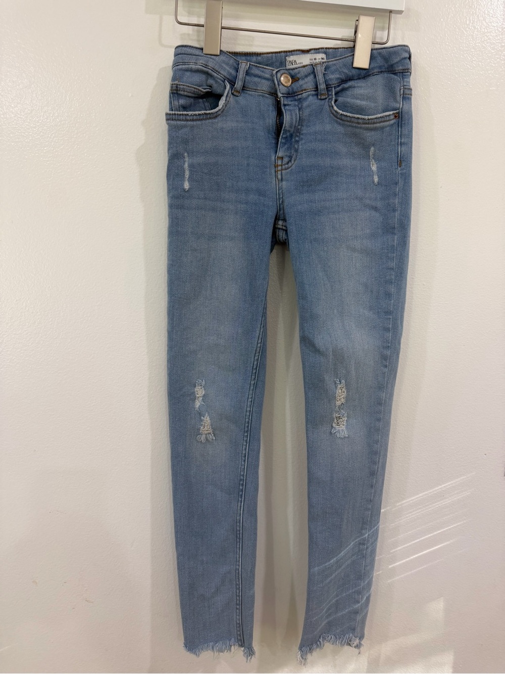 Zara Light Blue Distressed Kids Skinny Jeans